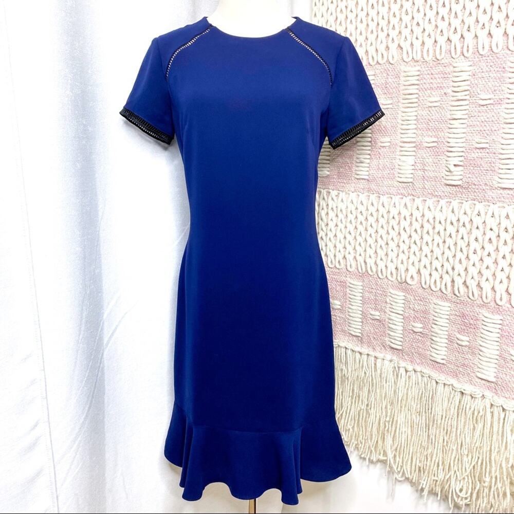 Shoshanna Lombard Navy Blue Mini Ruffle Dress Women’s 6